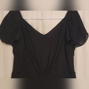 Talbots Elgant Black Drap V-Neck Silk Dress sz 14